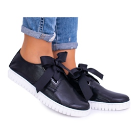Butmil Sort læder dame løkke sneakers