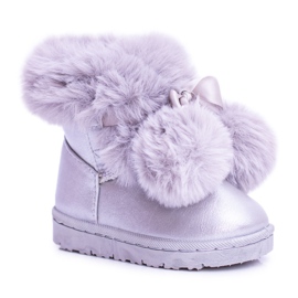 FRROCK Szare Warmed Children's Youth Snow Boots Roofy grå