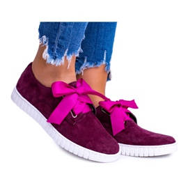 Butmil Maroon Leather Loop -sneakers til kvinder rød