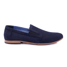 Marineblå Slip-On Loafers til mænd Bednarek Munero marine blå