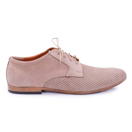 Bednarek Polish Shoes Herre Brogues Bednarek Nubuck Openwork Beige Hermes