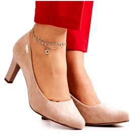 Pumps til kvinder Sergio Leone Beige ruskind orsola