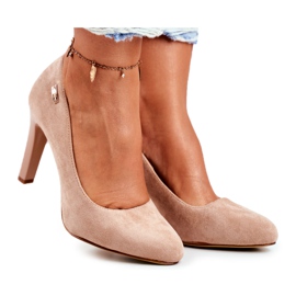 Kvinders Pumps på Hæl Ruskind Beige Sergio Leone Campbell