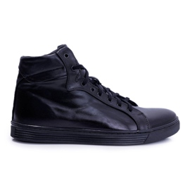 Bednarek Polish Shoes Mænds lædersneakers Bednarek Black Edys sort