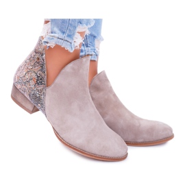 Flade støvler til kvinder Maciejka Spring Leather Beige 04091-04