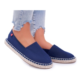 Kvinders Espadrilles flettet sål marineblå Big Star DD274A151 marine blå