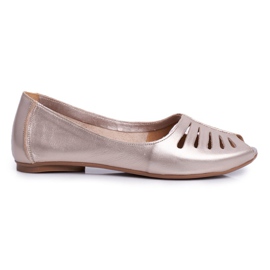 Dame Ballerinas Maciejka Læder Gylden 03497-25