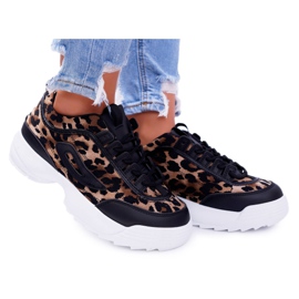 NFR Kvinders sport sorte sko Leopard Faqundo brun flerfarvet