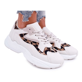 FJ1 Sportssko til kvinder Beige Leopard Mezeno hvid brun