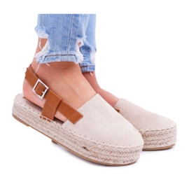 NFR Kvinders Espadrilles ruskind på en beige Parteno platform