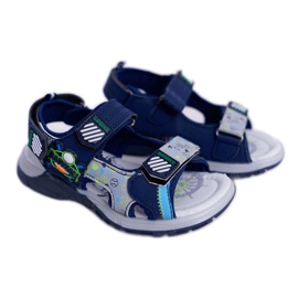 FRROCK Børns ungdoms drenge sandaler med velcro marineblå Reksio