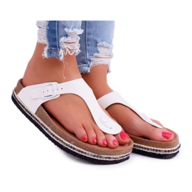 Hvide flip-flops til kvinder Big Star DD274130