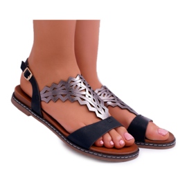 Kvinders sandaler Flad Sergio Leone SK011 Sort Lirielle