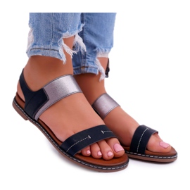Kvinders sandaler Flad Sergio Leone SK014 Sort Agrina