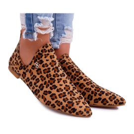 Lu Boo støvler med udskæringer Leopard Chelsea brun