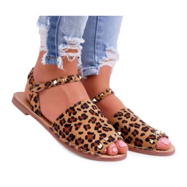 Kvinders sandaler Lu Boo ruskind Leopard Silena brun