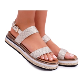 Moow Kvinders sandaler på Espadrilles Golden Sarabel Platform gylden