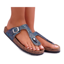 EVE Kvinders hjemmesko Marineblå flip-flops Baisan marine blå