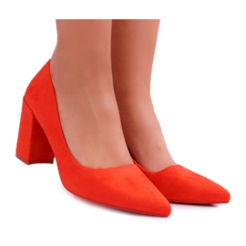 SEA Kvinders Pumps på en Hæl Ruskind Orange Neshka