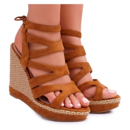 FRERY Kvinders sandaler på kile A String Camel Liluena brun