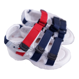 FRROCK Børnesandaler med velcro til piger drenge hvid Fima rød marineblå