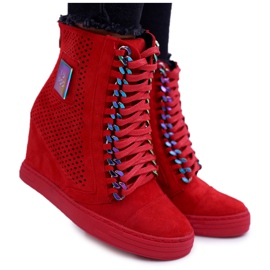 Kvinders sneakers Lu Boo Openwork Suede Rød Clamma