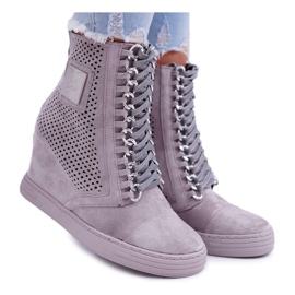 Kvinders sneakers Lu Boo Openwork ruskind grå Clamma