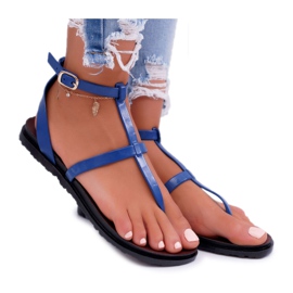 Lu Boo sandaler romerske kvinder, japansk Lento marineblå marine blå