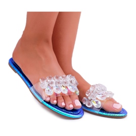 Kvinders hjemmesko med Cubic Zirconia Lu Boo Benzinblå Mediana