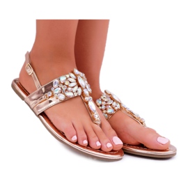 Kvinders sandaler Lu Boo Petrol Crystals Rose Gold Sonne lyserød