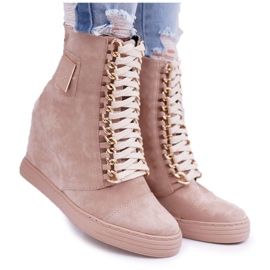 Kvinders sneakers Lu Boo Guldkæde Ruskind Beige Monica