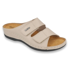 Inblu beige kvinder flip -flops med velcro 158d104
