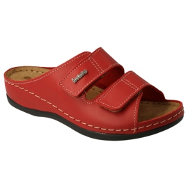 Inblu Red Women's Leather Flip Flops 158d105 rød