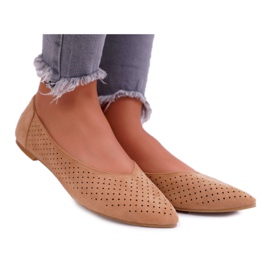 Kvinders Ballerinas Lu Boo Openwork Camel Dessert brun