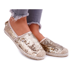 Kvinders Espadrilles Lu Boo Guld Paljetter Destino gylden