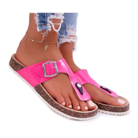 SEA Kvinders hjemmesko Flip-flops På Corks Lacquered Fuchsia Palette lyserød
