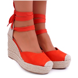 Kvinders sandaler på Wedge Orange Tahaya