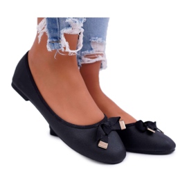 EVE Elegante kvinders sorte Ballerinas LaDonna