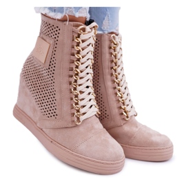 Kvinders sneakers Lu Boo Openwork Suede Beige Clamma