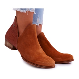 Flade støvler til kvinder Maciejka Autumn Leather Red 04091-29 brun