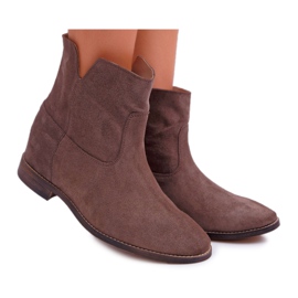 Damestøvler Hidden Wedge Flat Heel Cappuccino Dark Nicole 2419 brun
