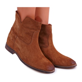 Damestøvler Hidden Wedge Flat Heel Brown Nicole 2419 brun