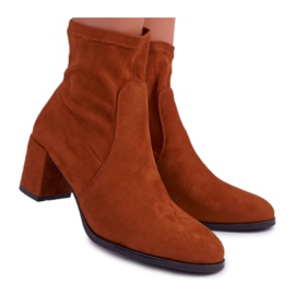 Kvindestøvler på høj hæl Sergio Leone Slip-on Camel LikeStar brun