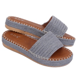 Blå espadrilletøfler 7970-PL Denim flerfarvet