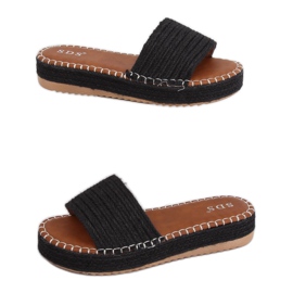 Sorte espadrilletøfler 7970-PL Sort