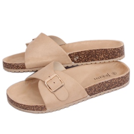 Beige scholki tøfler 6103 Beige
