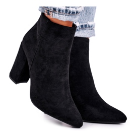 FW1 Damestøvler på en hæl Suede Black Sharks sort