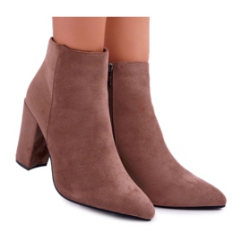 FW1 Kvindestøvler på en hæl Suede Khaki Sharks