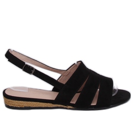 Sorte sandaler espadrilles 9291 Negro