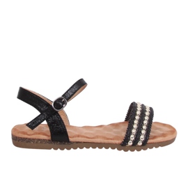 Sorte kvinders sandaler HT-68 Sort